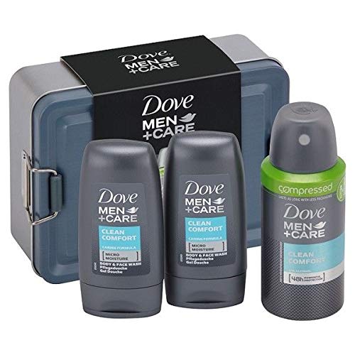 Dove Men+Care Clean Comfort DosenGeschenkset, 2 x 55 ml Duschgel und