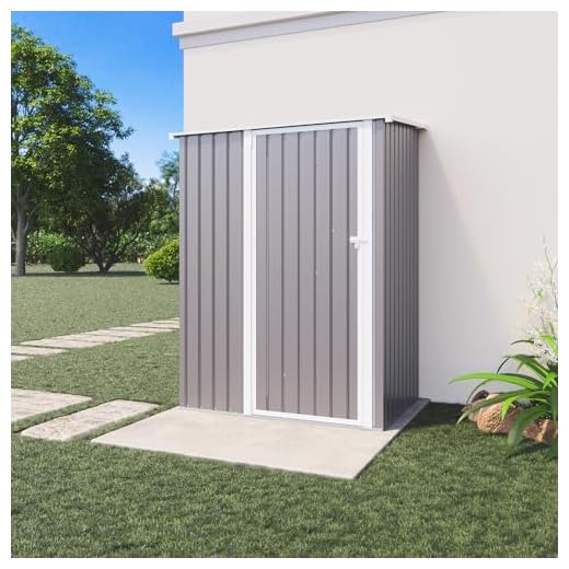 Casetta Da Giardino In Acciaio Zincato 1,51x1,03xh1,96 m, 1,55mq, Ripostiglio Attrezzi, Porta Battente (Grigio)