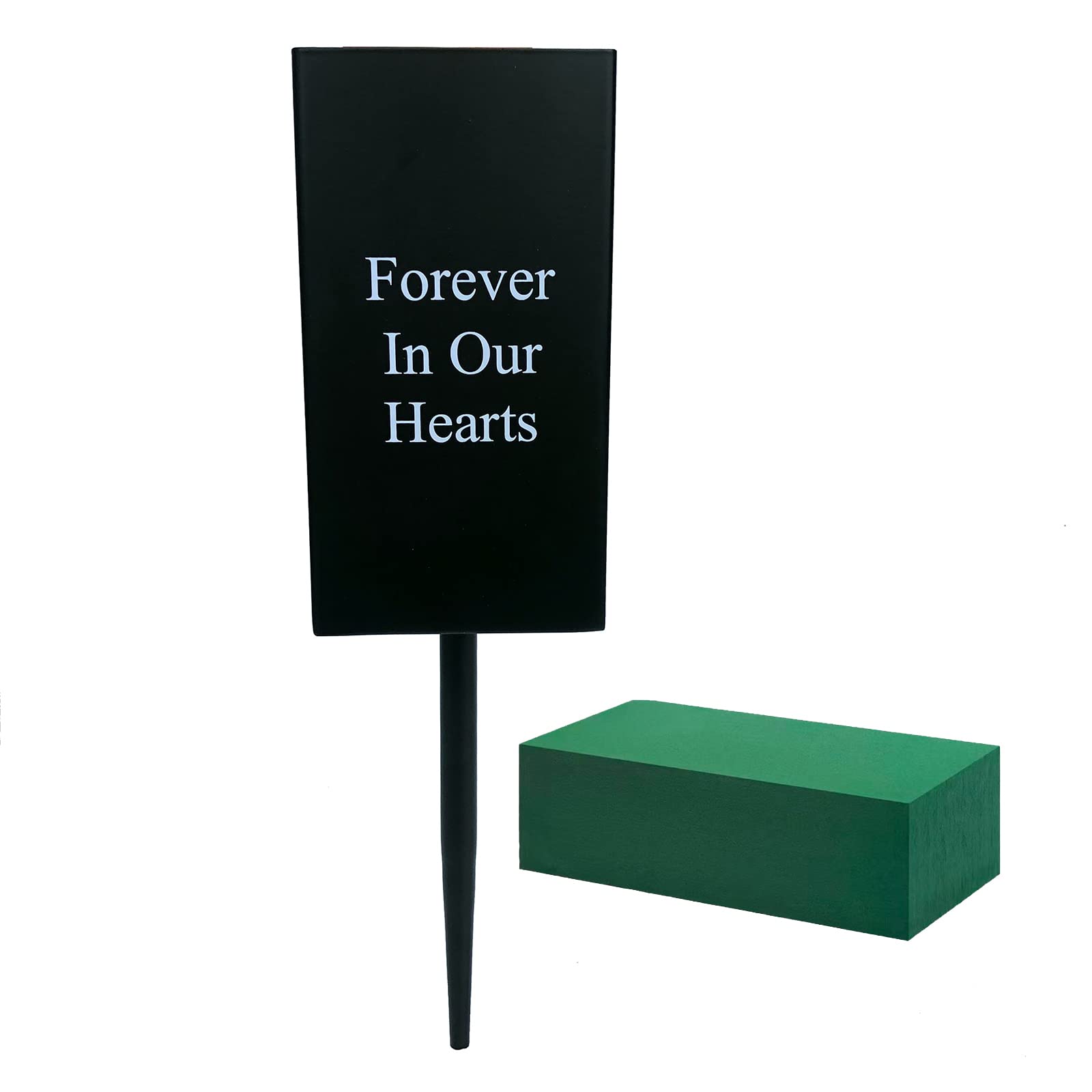 Metal Grave Vase Flower Holder in Ground Cemetery Vase Grave Decorations with Spikes and Floral Foam (Square)