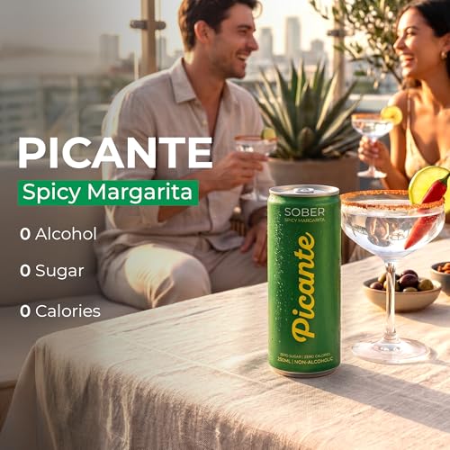 Image of SOBER Picante Non Alcoholic Drink | 0 Sugar & 0 Calories | 6 Cans