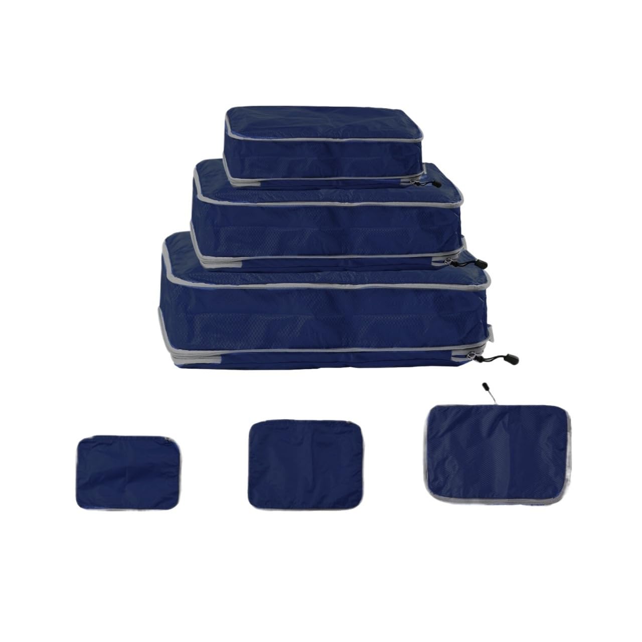 Genérico Organizador de cubos de embalaje comprimibles plegables | Bolsas de almacenamiento de viaje impermeables for organización de equipaje y maletas.(Navy Blue,6PCS)