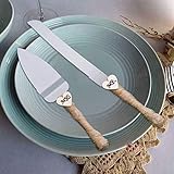senover MR MRS Wedding Cake Knife and Server Set Pizza Pie Cake Knife Cutter Serveing