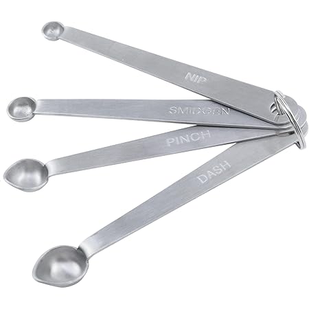 Antrader 201 Stainless Steel 4-Piece Mini Measuring Spoon Set- Dash Pinch Smidgen Nip Kitchen Tools & Gadgets