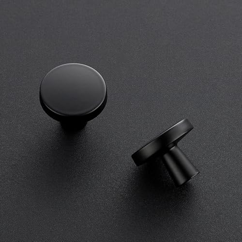JOY DECOR Matte Black Solid Kitchen Cabinet Knobs 1-1/4 Inch 10 Pack by JOY DECOR - Used condition - Image 2