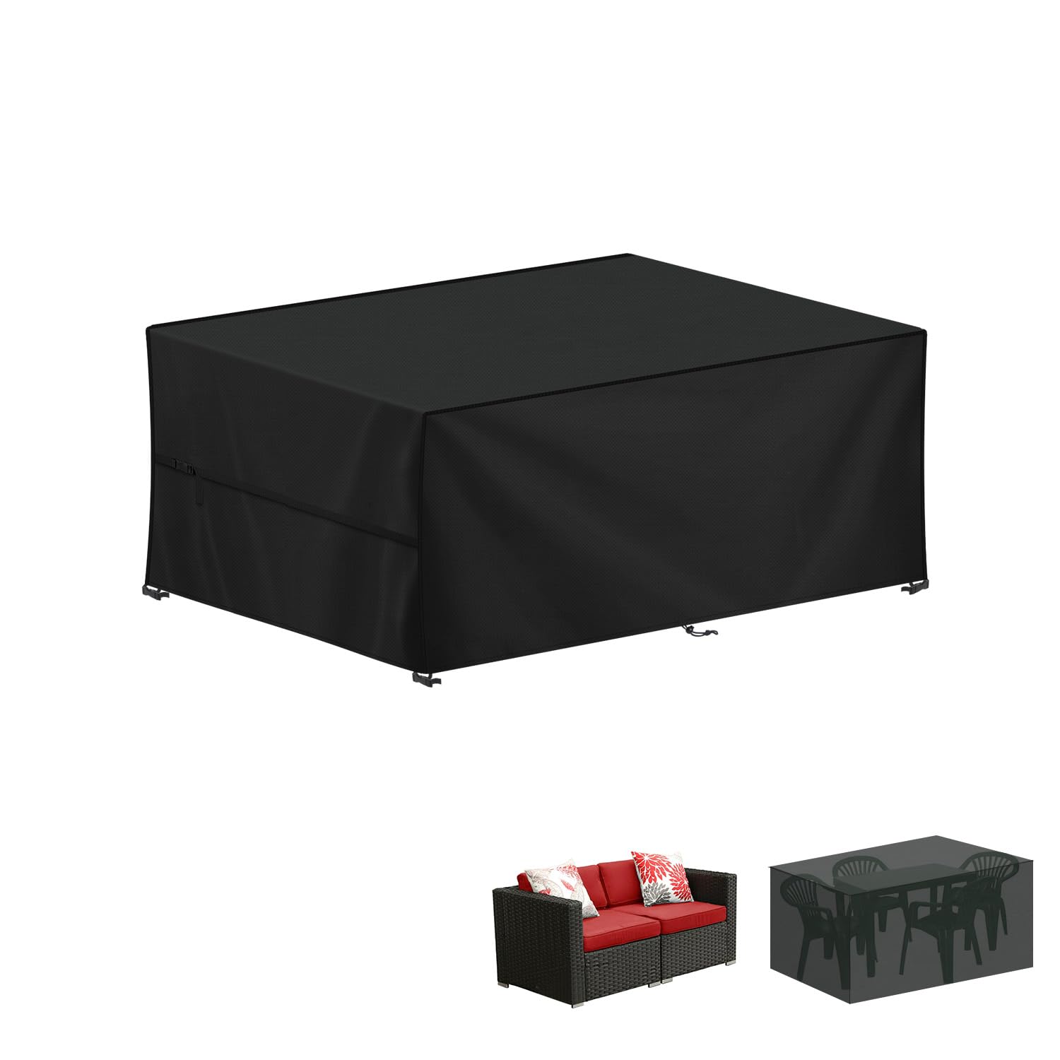 LAMUNI Coperture per Mobili da Giardino, 120x60x75cm Copertura Tavolo Esterno Telo Copertura per Giardino, Anti-UV Copridivano Esterno Impermeabile Telo Copri Divano da Giardino, Rettangolare
