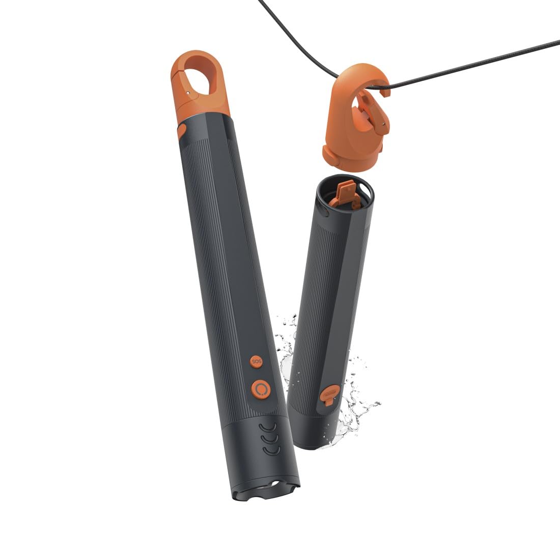 Hama Taschenlampe LED aufladbar (300 m Reichweite, 4 Leuchtmodi, zoombar, Diffusor, SOS, Blinkfunktion, USB-C, 1200 Lumen, IP44, Aluminium, für Camping, Festival, Trekking) grau