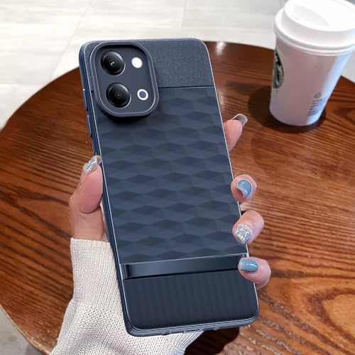 Image of Pikkme Back Cover for Vivo Y11 5G Camera Protection 3D Hexa Cube Design Silicone Protective Bumper Case (Blue)