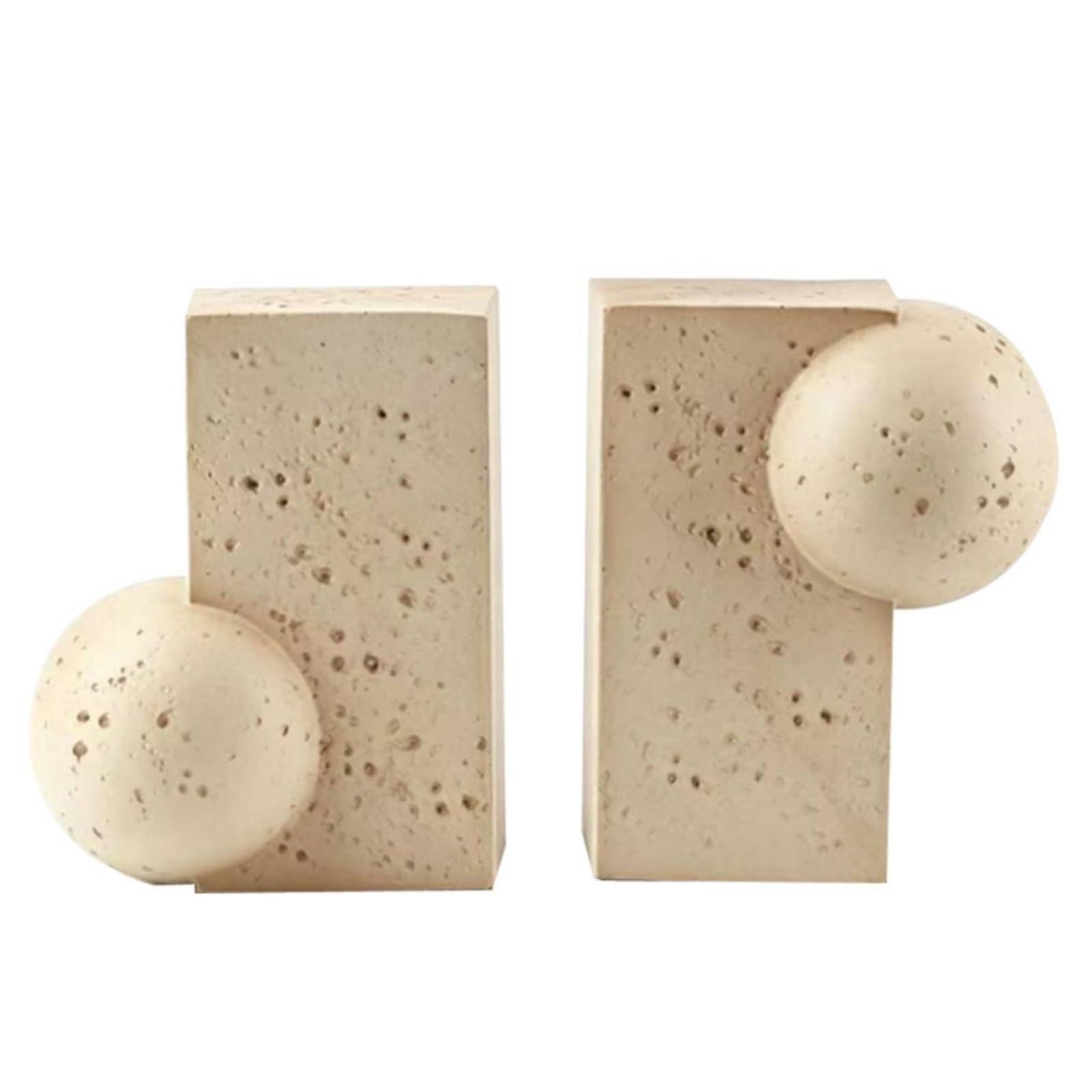 Qianly Fermalibri Geometrico Decorativo Reggilibri con Sfera Durevole Oggettistica per Mensole, Scrivania