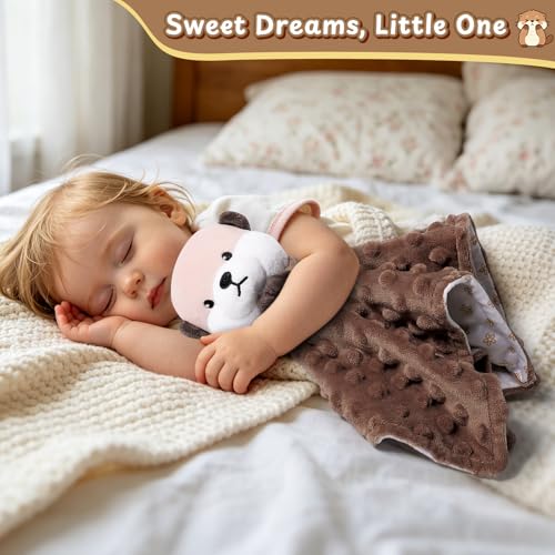 Image of Loveys for Babies, Otter Baby Security Blanket for Newborn Infant Toddler Snuggle Toy Stuffed Animal, Lovey Prayer Otter Security Blankets, Soft Baby Gifts for Boys Girls, Brown 12in