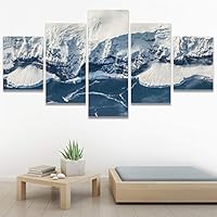SIGNWIN 5 Panel Canvas Wall Art Modern Art Aerial Contemporary Cool Dramatic Multicolor Nature Photography Snow for Home Decorations Ready to Hang - 60