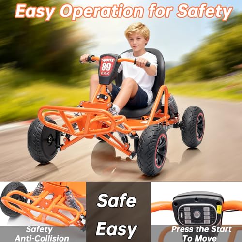 Image of POSTACK 24V Kids Go Kart, 24V Ride on Toy for Big Kids