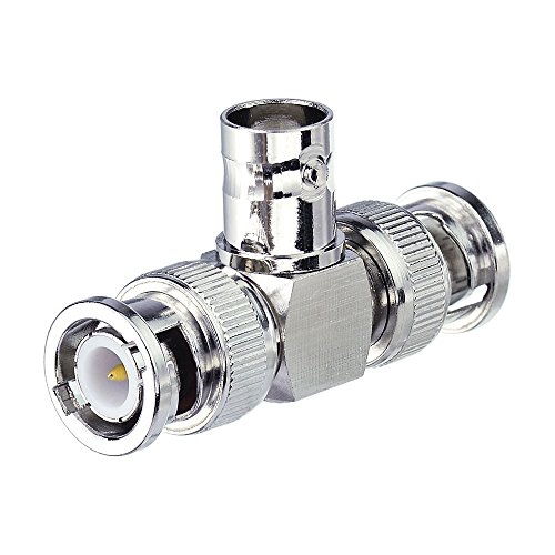 Eightwood 2pcs Adaptador BNC Tee Hembra a Dual Macho miniatura 1