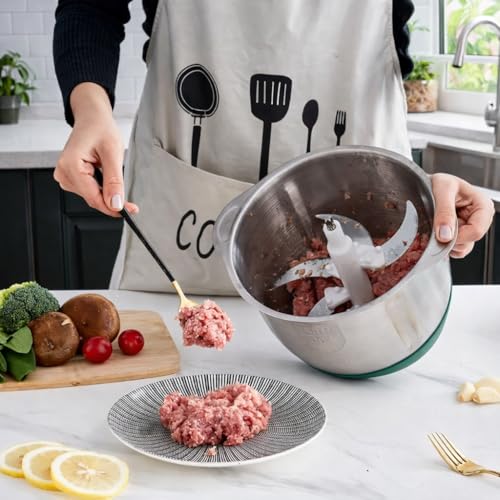 Image of GNEY Heavy Duty 800W Electric Food Chopper 2L Stainless Steel Meat Grinder,Multi-Function Vegetable Cutter & Blender,4-Speed Powerful Kitchen Processor for Meat,Garlic,Onion,Nuts & Baby Food
