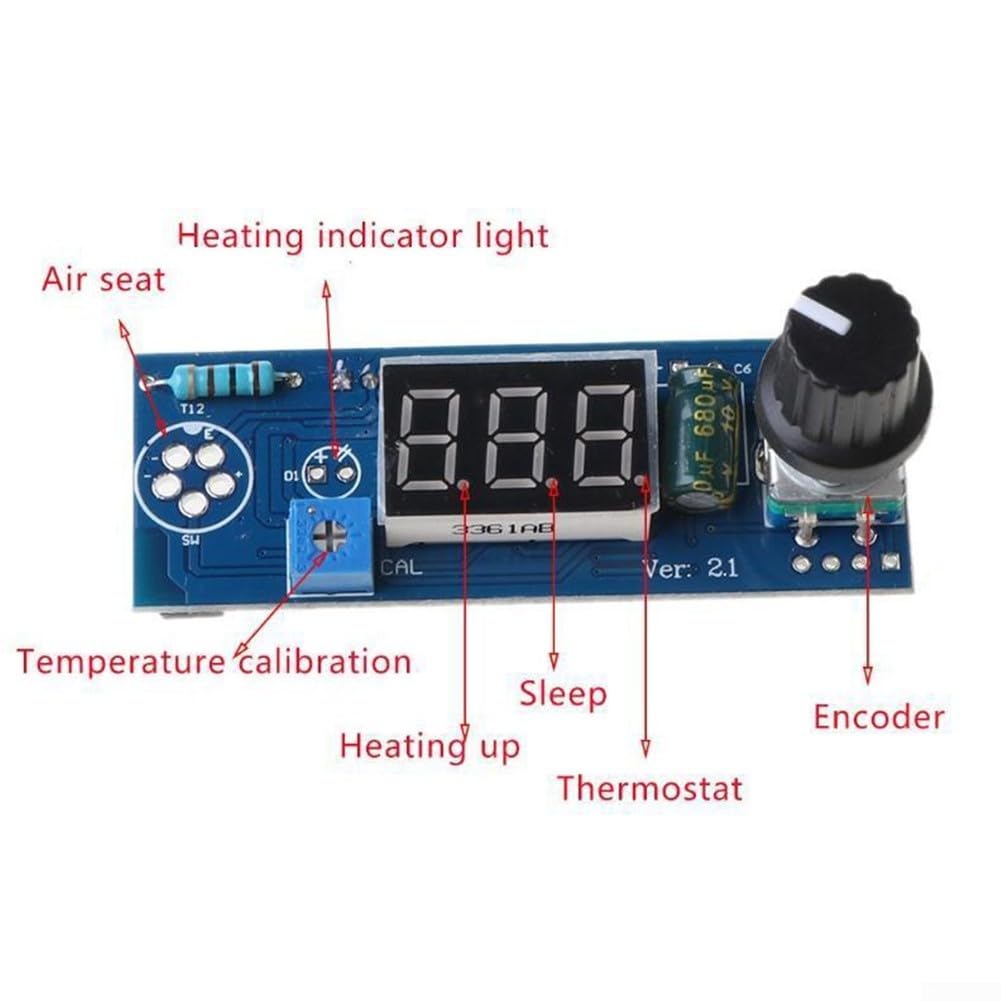Digital Soldering Station Temperature Controller Kit for T12 Handpieces, DIY Digital Soldering Station Temperature Controller Kit