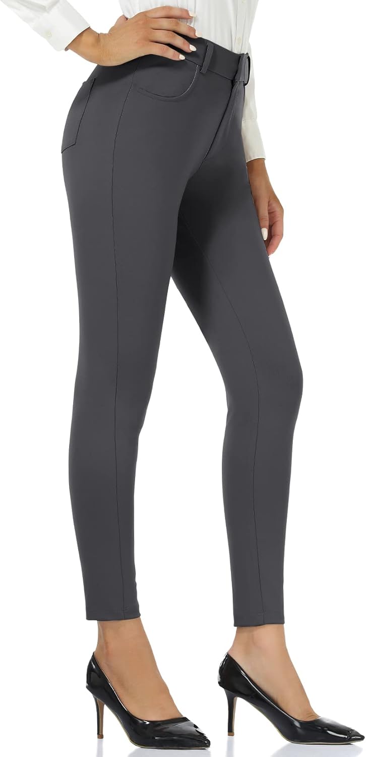 DAYOUNG Capri Pants for Women Work Office Casual Slacks High Waist Stretchy Yoga Dress Pants for Women with Pockets
