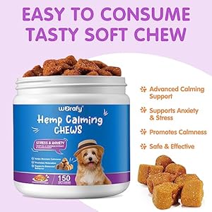 Hemp Calming Chews for Dogs, 150 Soft Dog Calming Treats, Dog Calming Treats with Hemp Oil, Dog Anxiety Relief, Storms, Separation, Barking, Stress Relief for All Breeds & Sizes – Chicken Flavored