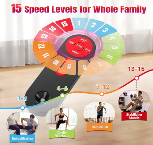 Under Desk Elliptical Machine, Ellipse Leg Exerciser as Seen on TV with 15 Adjustable Speeds Electric Seated Pedal Exerciser for Seniors with Remote Control Leg Exerciser While Sitting for Home Office - Image 4