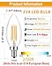 Lamsky E14 Base LED Filament Candle Shape Light Bulb,E14 European Base Bulb,Warm White 2700K 400LM 40W Equivalent,C35 Clear Glass Torpedo Shape Bullet Top,No-Dimmable (4-Pack)