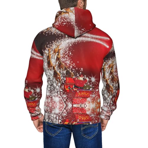 Sweat à capuche de Noël EdWal homme zippé imprimé magique