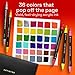 ARTISTRO 36 Acrylic Paint Markers - Paint Pens for Drawing, Brush + Fine Tips - For Fabric, Rock, Glass, Wood, DIY, Eggs - Art & Craft Supplies for Adults, Teens, Kids - Easter Basket Stuffers