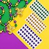 eyigylyo 216 Pieces Heart Rhinestones, Acrylic Flat Back Gem Stickers for Mardi Gras Crafts, 0.5inch, 6 Sheets Self Adhesive in Red, Gold, Green, Purple #2