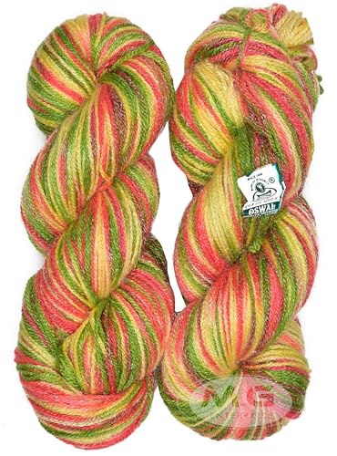 Image of M.G ENTERPRISE Microrangoli Knitting Yarn Wool, Carrot 400 g Woolen Crochet Yarn Thread. Best Used with Knitting Needles, Crochet Needles-IC Art-DFH