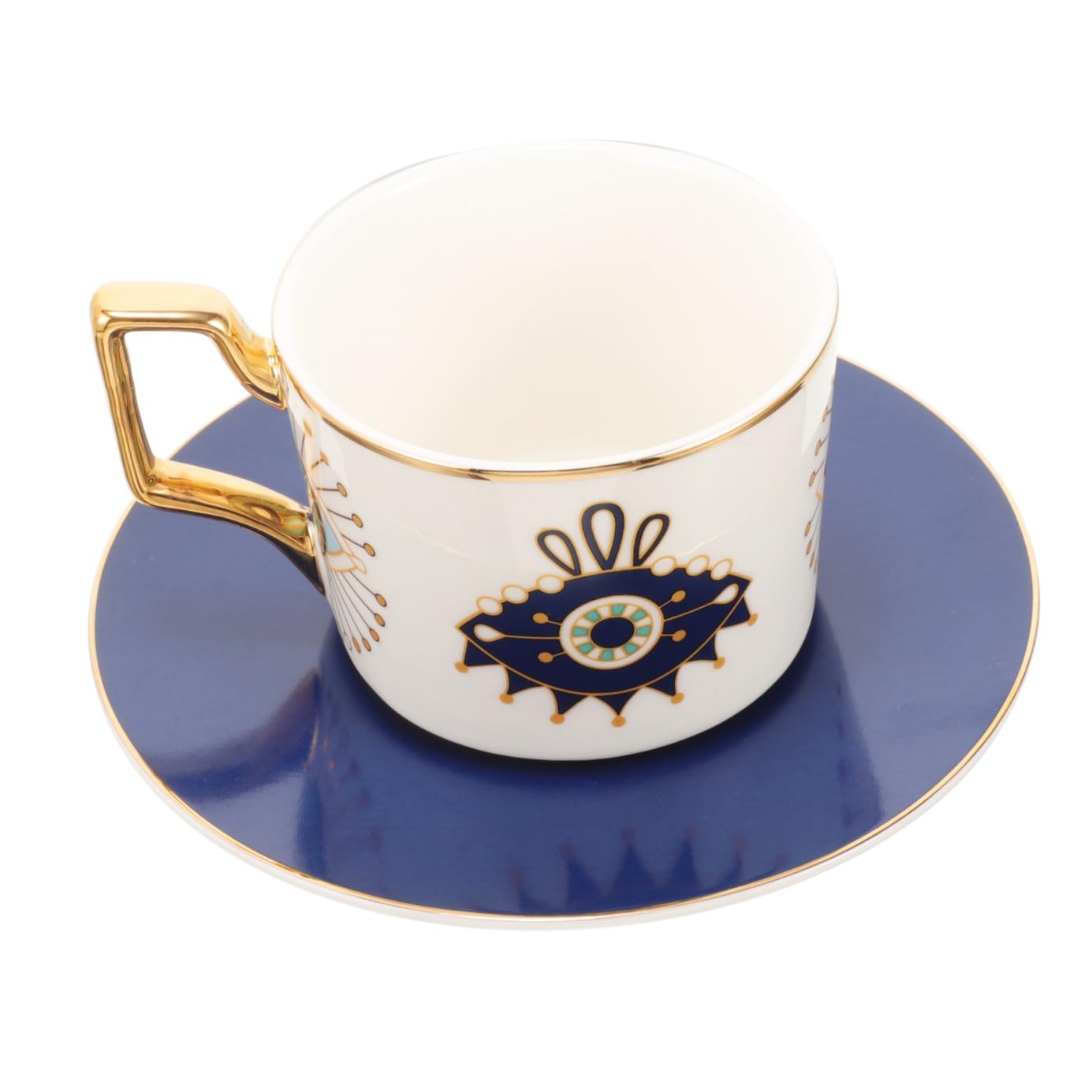 Set Di Tazze Da Caffè in Ceramica Con Piattino E Motivo A Occhio Diabolico Tazza Da Caffè Vintage E Tazza Da Latte Retrò Look Sofisticato E Rilassante