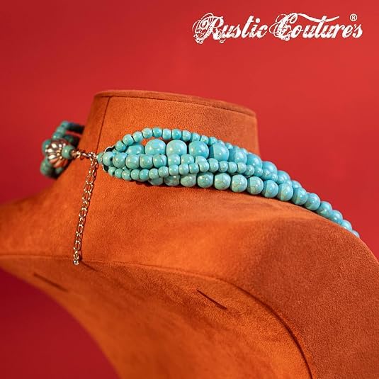 Image of Montana West Turquoise Necklace & Dangle Earring Jewelry Set for Women