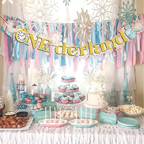 Alice In Onederland Banner - First Birthday Decor For Girls, 1St Birthday Banner For Alice In Wonderland Party Decorations #TOP3