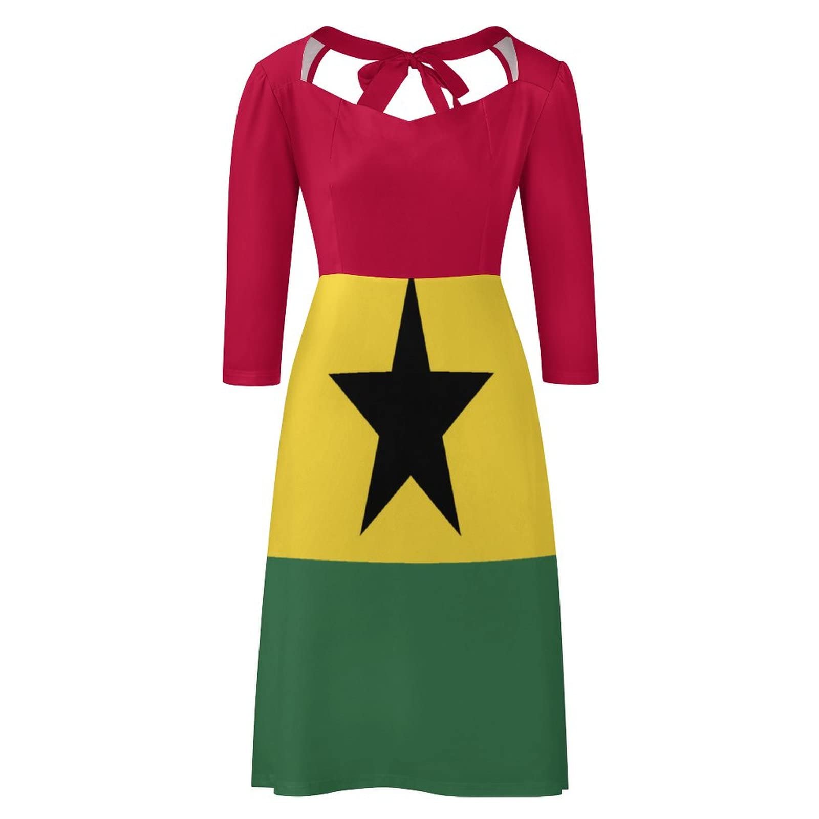 Amazon.com: Adugen Origei Ghana Flag Flare Dress Women's Dress Tight Dress  Summer Dresses for Women 2022 XL : Clothing, Shoes & Jewelry