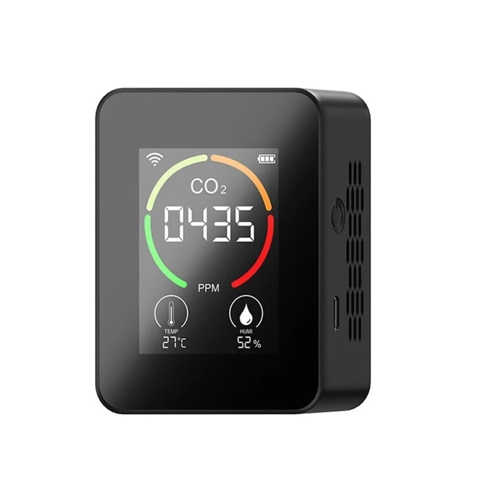Moniteur de qualité de l'air, Détecteur De CO2 Intérieur WIFI, Moniteur Qualité L'air 5 En 1, Testeur Formaldéhyde HCHO TVOC, Température Et D'humidité, Capteur(3 in 1 black)