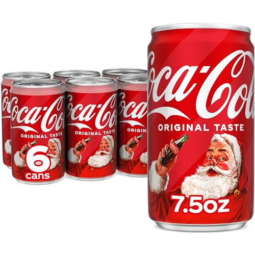 Coca-Cola Soda Soft Drinks, 7.5 fl oz, 6 Pack - Classic Cola Soft Drink, Mini Soda Cans
