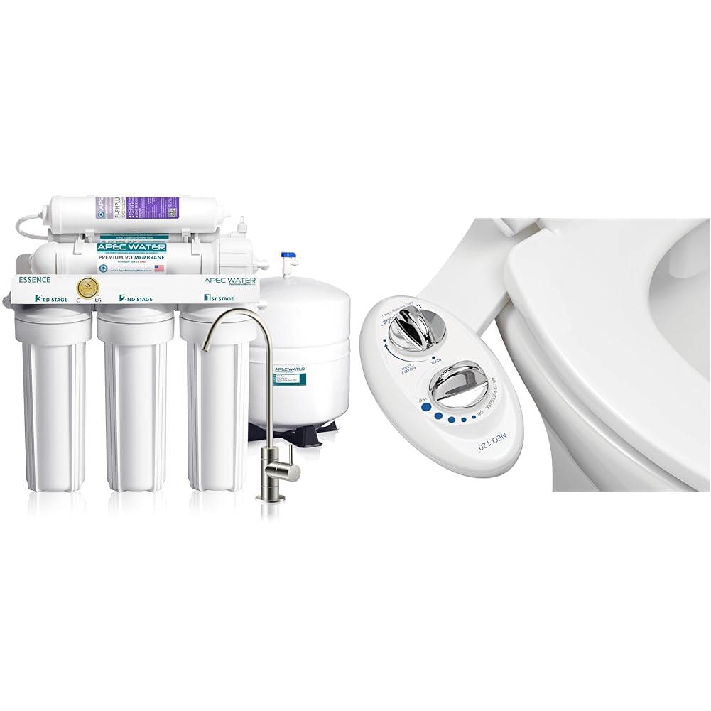 ROES-PH75 Essence Series Top Tier Alkaline Mineral pH 75 GPD 6-Stage Certified U Luxe Bidet NEO 120 -