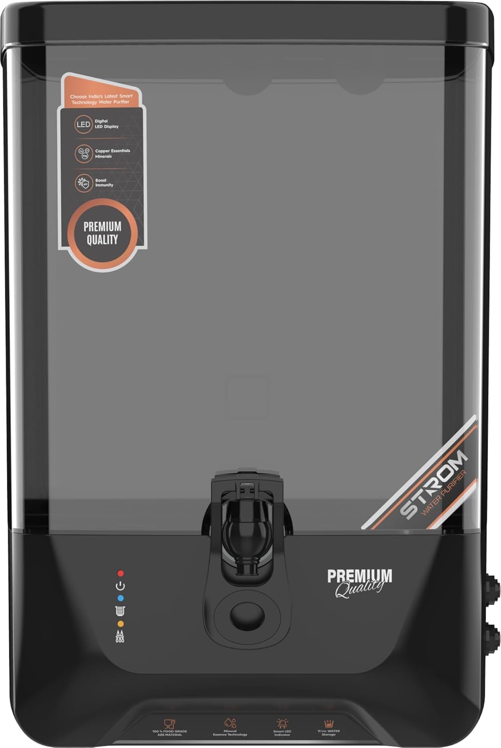 CLO-UD STROM BLACK RO Water purifier for home I RO+UV+COPPER I Water Purifier Suitable for Borewell, Tanker & Municipal Water 12L-image-37