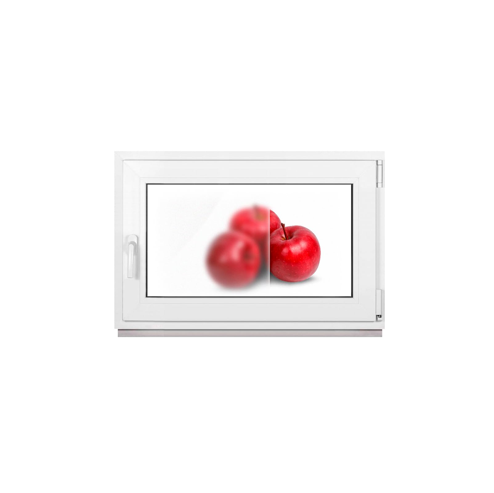Framex Finestra da bagno Bianca Doppio Vetro Satinato 105 x 60 cm DIN Destra, Finestra seminterrato PVC Satinato 1050 x 600 mm 32 mm Oscillobattente (Maniglia Sinistra)
