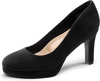 DREAM PAIRS Women's Pumps Close Toe Low Heels Platform Heels Comfortable Office Work Dress Shoes for Women