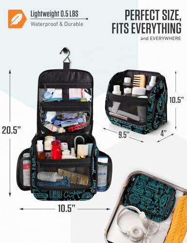 Image of VENTURE 4TH Hanging Travel Toiletry Bag, 17 Compartments - Surfing Vibes
