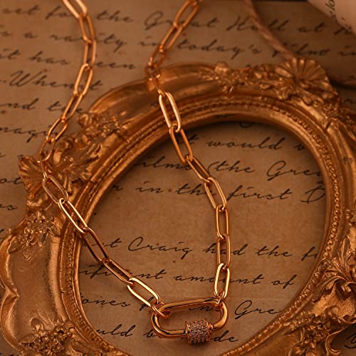 MRSXIA Gold Necklace for Women Pendant 18K Gold Filled Dainty Chain Simple Jewelry4