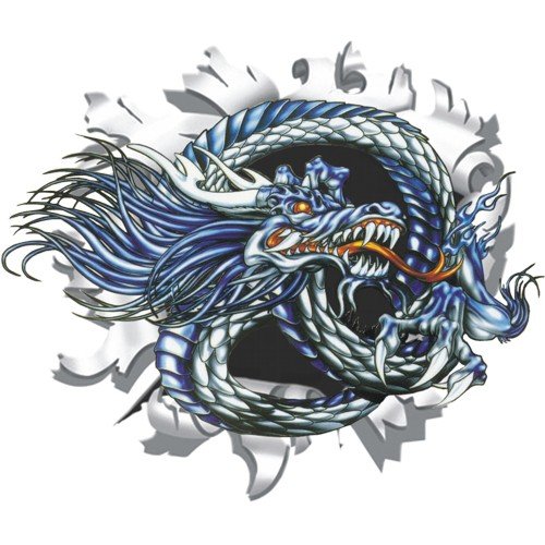 Sticker Punched-Shoot-Hole, 170 mm, motive 'Dragon'