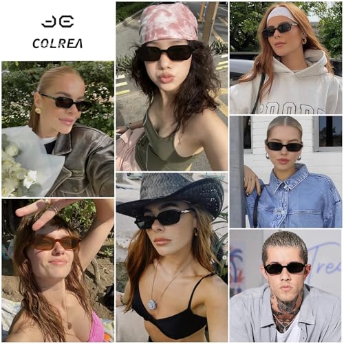 Rectangle Sunglasses Womens Trendy Retro 90s Small Square Sun Glasses UV400 Protection Shades CL0052