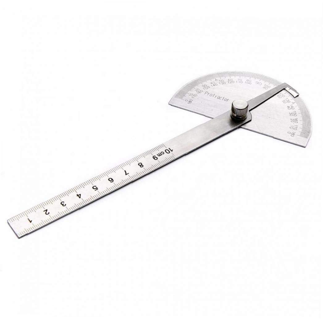 Rapporteur à Tête Ronde Acier Inoxydable WANTOUTH - Règle 0-180°, Mesure Précise Pour Bois Et Métal