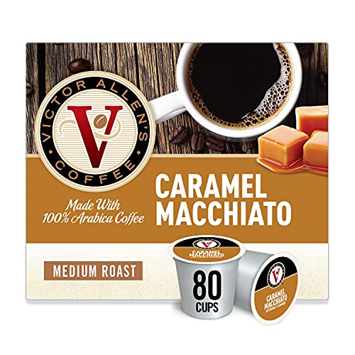 Victor Allen Coffee, Caramel Macchiato Single Serve K-cup, 80 Count (Compatible with 2.0 Keurig Brewers)