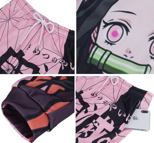 Anime Fleece Joggers Pants Drawstring Jersey Sweatpants Workout Athletic Track Pants for Women Men4