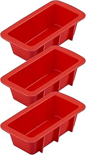 Anaeat 3er-Packung Mini-Silikonbrot- und Kuchenformen, Antihaft-Form - einfach auszulösen! Flexible Silikonbackformen für hausgemachte Brote, Kuchen, Hackbraten, Brownies, BPA-frei & ofenfest