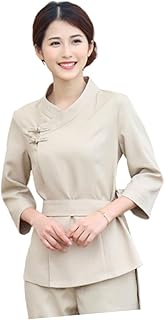 Ropa Para Teñir El Cabello Pantalones Uniformes De Estilista Ropa De Trabajo De Esteticista De Spa Overoles De Técnico De Belleza Beige