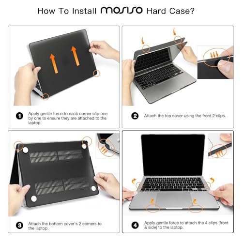 Image of MOSISO Compatible with MacBook Air 13 inch Case M5 2026 M4 2025 M3 M2 2024-2022 A3449 A3240 A3113 A2681,Hard Shell&Keyboard Cover&Screen Film&Pouch for MacBook Air 13.6 inch Case, Crystal Purple