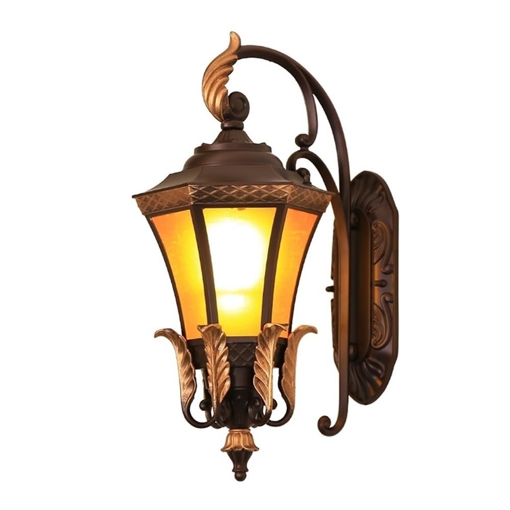 OZBMA Vintage Aluminum Wall Lamp Water Glass Shade Light Outdoor Waterproof Sconce for Villa Corridor Aisle Courtyard Staircase(51cm/20in)