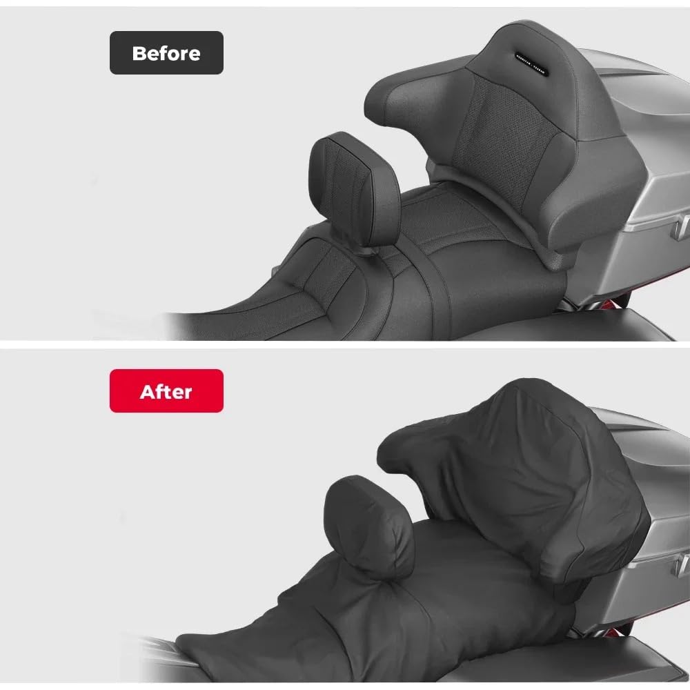 Funda Asiento Moto Funda de Asiento de Motocicleta Compatible con Asientos de Turismo y Triciclo, Funda de Asiento a Prueba de Polvo y Lluvia, Accesorios Asientos de Moto