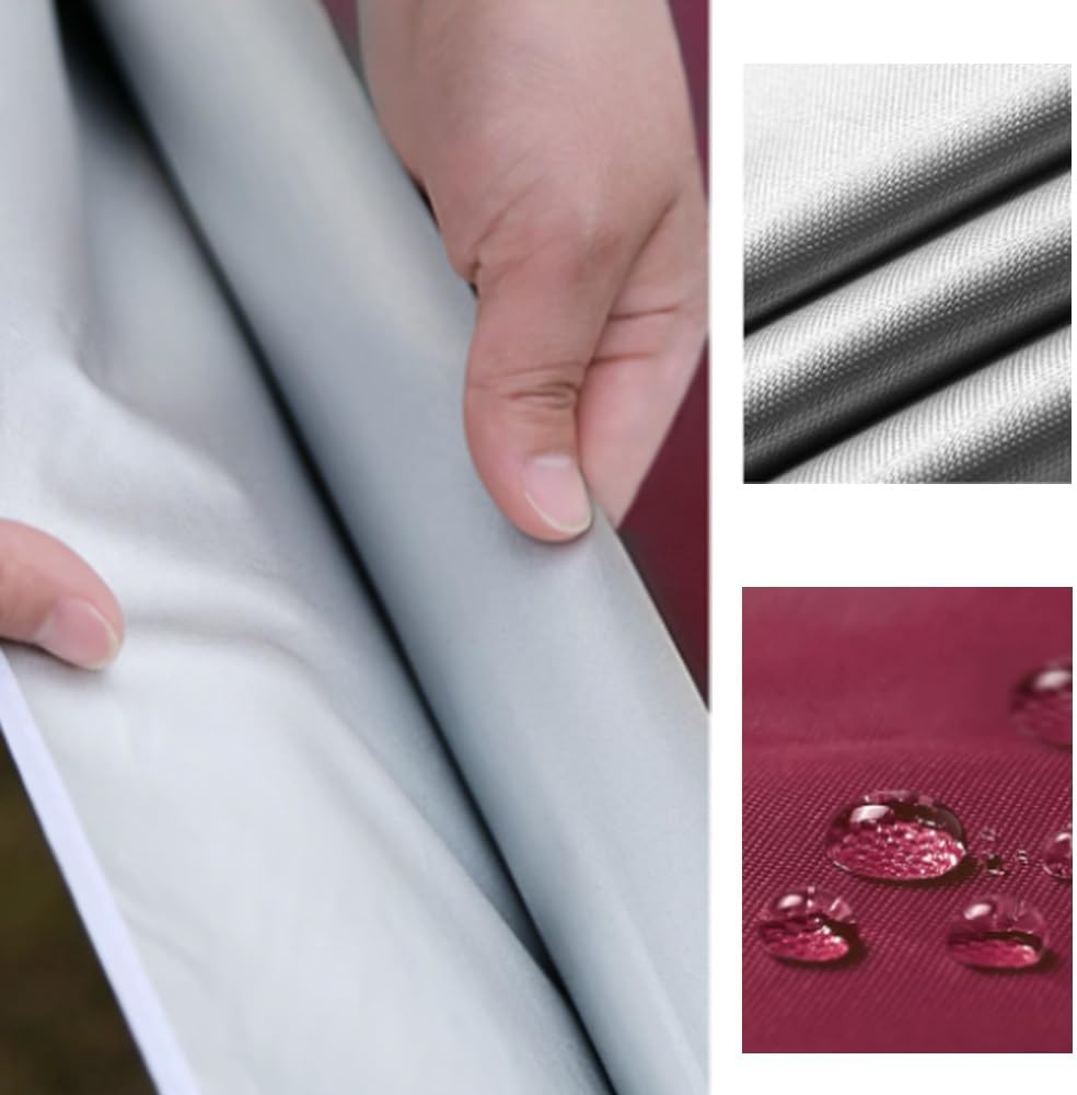 Outdoor Table Umbrella Replacement Canopy, 9.8x9.8ft Square Parasol Canopy Cover, Fade Resistant Replacement Umbrella Canopy, for 4 Ribs Patio Umbrella, Easy Installation (Color : Burgundy, S