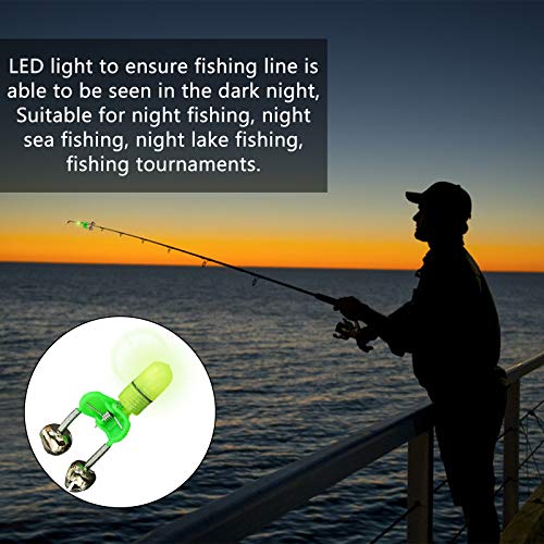Kimroo Fishing Bite Alarm Night Led Light Rod Tip With Twin Bells Fishing Tackle Light Clip Indicator On Fishing Rod (20Pcs) #TOP1
